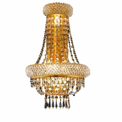 Primo Gold Wall Sconce with Clear Royal Cut Crystal Trim