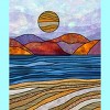 Women's Design By Humans Beach Landscape Stain Glass By Maryedenoa Racerback Tank Top - 2 of 3