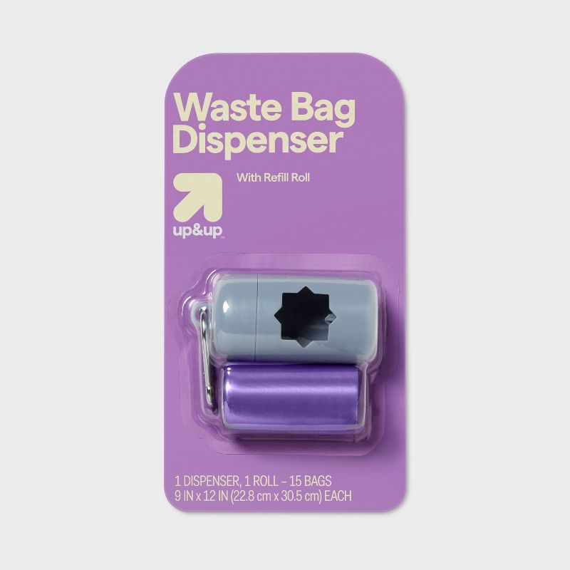 Dog Waste Bag Holder - 1Roll/15ct - Lilac - up &#38; up&#8482;, 1 of 5