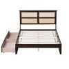 CAVINAS Full Size Bed Modern Wooden Bed Frame with 2 Storage Drawers and Rattan Headboard for Bedroom - 4 of 4
