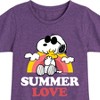 Girls' - Peanuts - Summer Love Fitted Short Sleeve Graphic T-Shirt - 2 of 4