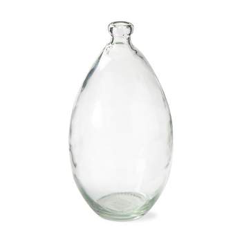 tagltd Pismo Recycled Clear Glass Vase Wide, 6.5W x 6.5L x 11.8H inch.