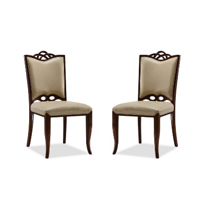 Set of 2 Regent Faux Leather Dining Chairs Cream - Manhattan Comfort