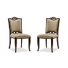 Manhattan Comfort Set of 2 Regent Faux Leather Dining Chairs Cream - Manhattan Comfort: Beechwood Legs, Solid Back, No Assembly Required - 2 of 4