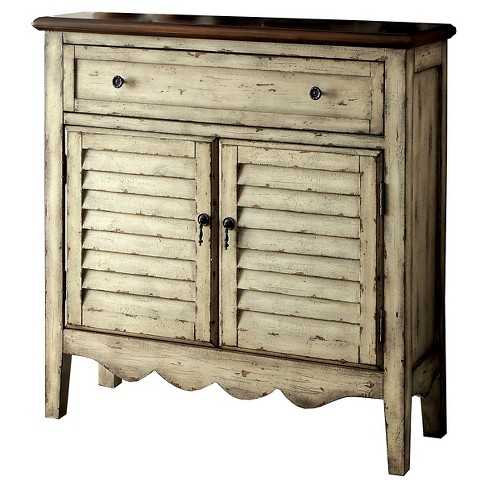 Gretel Country Style 1 Drawer Cabinet Antique White Brown Sun