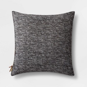 Woven Square Pillow with Exposed Zipper Black - Project 62