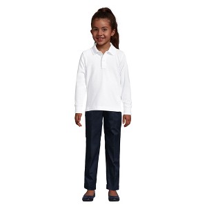 Lands' End School Uniform Kids Long Sleeve Mesh Polo Shirt - 1 of 4