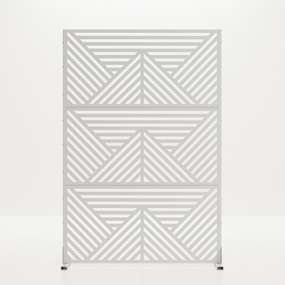 Lirago White 72 in. Galvanized Metal Outdoor Privacy Screens Garden Outdoor Fence