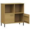 vidaXL Bookshelf Book Cabinet with Metal Legs Storage Cabinet OSLO Solid Wood - 4 of 4