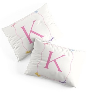 Deny Designs Standard April Lane Art Simple Bow Monogram K Microfiber Printed Pillow Sham - 1 of 3