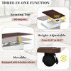 Racxily Adjustable Coffee Table End Table with Wheels, Modern Multifunctional Sofa Side Table with Lift-Top, 360 Rotating Top, for Living Room - 4 of 4