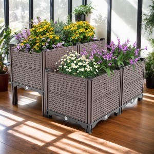 ORRD 31.5"x31.5"x19.6" Polypropylene Raised Garden Bed Drain Outlet, Heat & Frost Resistant 440lb Capacity, for Veggies/Flowers/Herbs - 1 of 4