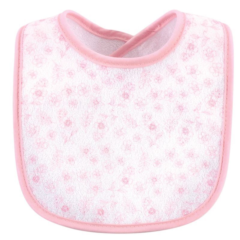 Luvable Friends Baby Girl Cotton Terry Bibs 10pk, Girl Elephant Damask, One Size, 4 of 8