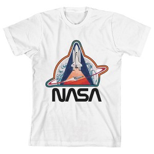 NASA Space Shuttle Flight White T-shirt Toddler Boy to Youth Boy - 1 of 1