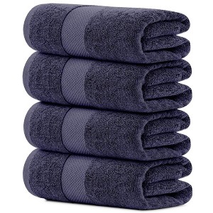 White Classic Luxury 100% Cotton Bath Towels Set of 4 - 27x54" - 1 of 4