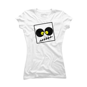 Junior's Design By Humans Square Skull By LonaMisa T-Shirt - 1 of 3