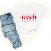 Simply Sage Market Teach Stacked With Hearts Short Sleeve Tee - 3 of 4