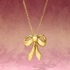 Ross-Simons Italian 18kt Gold Over Sterling Bow Pendant Necklace Size 18 - 3 of 4