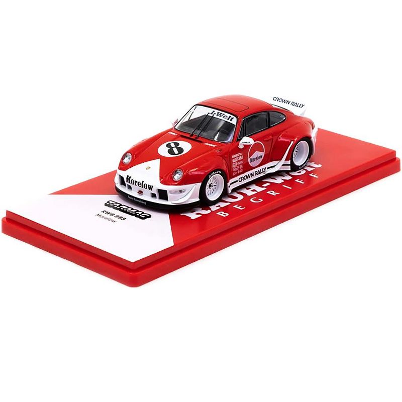 Porsche RWB 993 #8 "Morelow" Red and White "RAUH-Welt BEGRIFF" 1/43 Diecast Model Car by Tarmac Works, 3 of 4