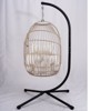 DSVIMOY Egg Chairs, Patio Egg Chair with Stand, Patio Foldable Egg Chair for Bedroom Living Room Balcony, Black & Gray, 43.3"*43.3"*77.95" - 4 of 4