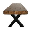 66 Inch Outdoor Patio Bench, Garden Concrete Bench With X Legs, Picnic Long Bench, Rectangular Slim Furniture Dining Seat For Porch Yard Patio - 2 of 4