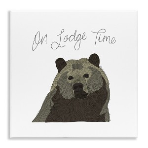 Stupell Industries Lodge Time Casual Cursive Bear Cabin Wildlife Wall Plaque Art - 1 of 4