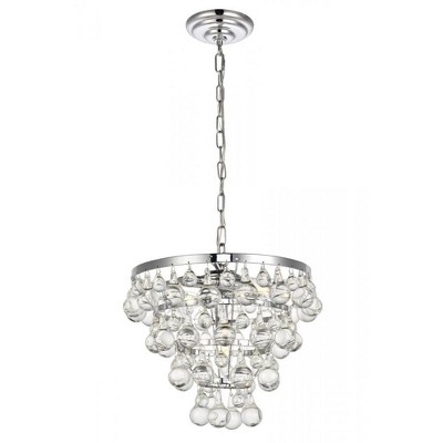 Elegant Lighting Kora Collection Pendant D13 H10.9 Lt:3 Chrome Finish