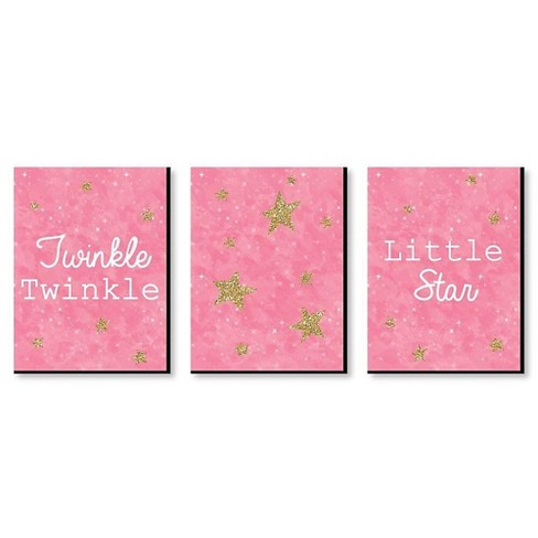 Big Dot Of Happiness Pink Twinkle Twinkle Little Star - Baby Girl Nursery  Wall Art & Kids Room Decor - Gift Ideas - 7.5 X 10 Inches - Set Of 3 Prints  : Target