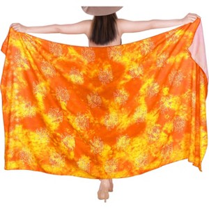 HAPPY BAY Women's Summer Bikini Wraps Beach Wrap Cover up Sarong Swimsuit Swimwear Bathing Suit Cover Ups for Womens One Size Orange, Fish - 1 of 4