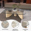 LeisureMod Imperial Collection Triangular Glass Top Coffee Table with Glossy Ash Wood Base for Home, Living Room, Office - 4 of 4