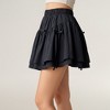 Anna-Kaci Women's Tiered Mini Skirt with Layered Ruffle Hem and Delicate Bow Accents in Soft Lightweight Fabric - 3 of 4