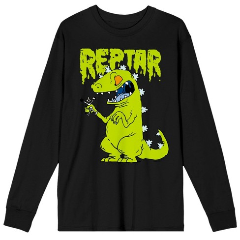 Rugrats Reptar Men s Black Long Sleeve Shirt Target