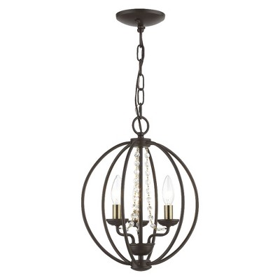 Livex Lighting Arabella 3 - Light Chandelier in  Bronze/Antique Brass