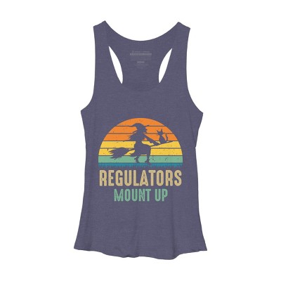Women's Design By Humans Regulators Mount Up Halloween Witch By RedBirdLS Racerback Tank Top