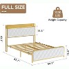 Bed Frame with Velvet Storage Headboard, Bed Frame with Storage Charging Station, Heavy Duty, No Box Spring Needed - 2 of 4
