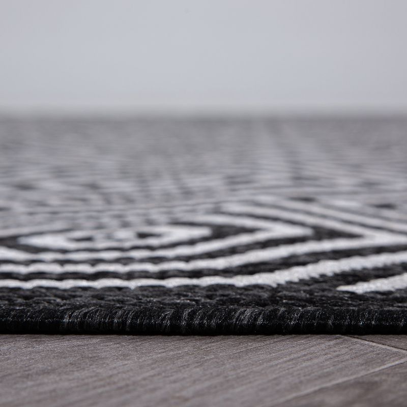 World Rug Gallery Modern Geometric Textured Flat Weave Indoor/Outdoor Area Rug, 4 of 18