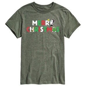 Men's - Peanuts - Merry Christmas Snoopy Short Sleeve Graphic T-Shirt - 1 of 4