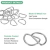 Unique Bargains Durable Multipurpose Iron Non-Welded Dee Rings Metal Buckle for Purse 20 Pcs - 2 of 4