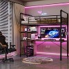 Loft Bed with L-Shaped Desk & Storage Shelf, Heavy Duty Metal Frame for Adults, Space Saving Design - 4 of 4