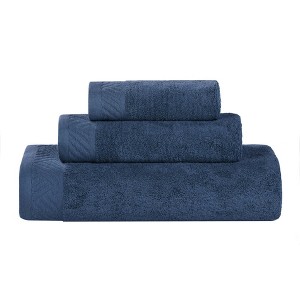 Basketweave Luxury Cotton Solid 3 Piece Assorted Towel Set by Blue Nile Mills - 1 of 4