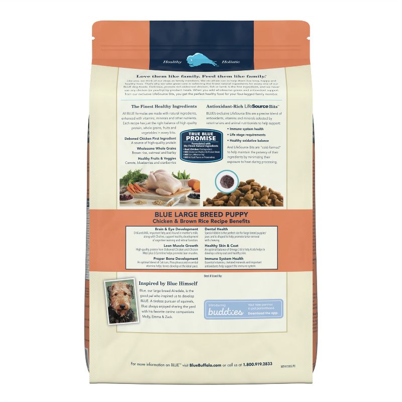 Blue Buffalo Life Protection Formula Natural Puppy Large Breed Dry Dog Food with Chicken and Brown Rice, 3 of 12