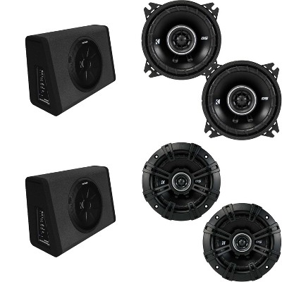 Kicker (2) 11PT250 Powered Enclosure & 43DSC504 5.25", 43DSC404 4" Bundle
