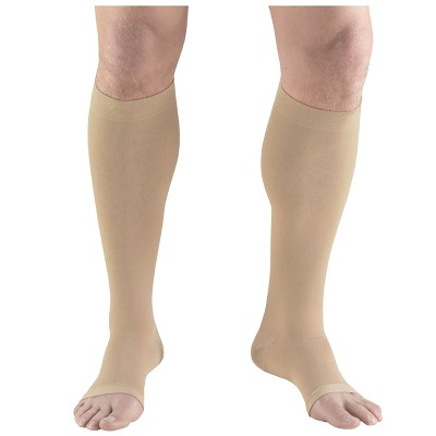 Truform Surgical Stockings, 18 mmHg Compression for Men and Women, Knee High Length, Open Toe