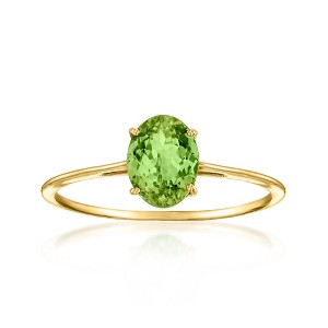Ross-Simons 1.20 Carat Oval Green Tourmaline Ring in 14kt Yellow Gold - 1 of 4