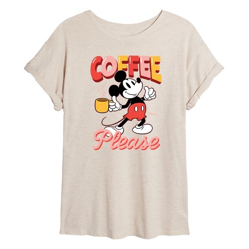 Women's - Disney - Coffee Please Oversized Graphic T-Shirt - image 1 of 4