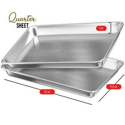 JoyTable Aluminum Non-Stick Quarter Sheet Pan Set, 13x9.5 inches
