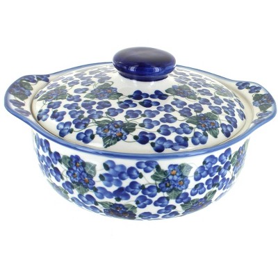 Blue Rose Polish Pottery 41C WR Unikat Round Covered Baker