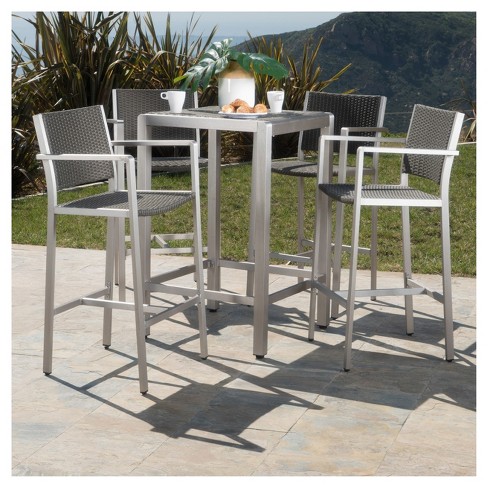 Metal outdoor patio on sale bar set