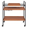 NicBex Mobile Kitchen Island Cart Metal Frame Kitchen Carts on Wheels with Storage, 3-Tier Shelves and Removable Tray for Kitchen, Oak - 4 of 4