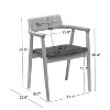 Nordlys Set of 2 Wood and White Bouclé with Armrests Dining Chairs Exotic Boho Dining Room - 4 of 4